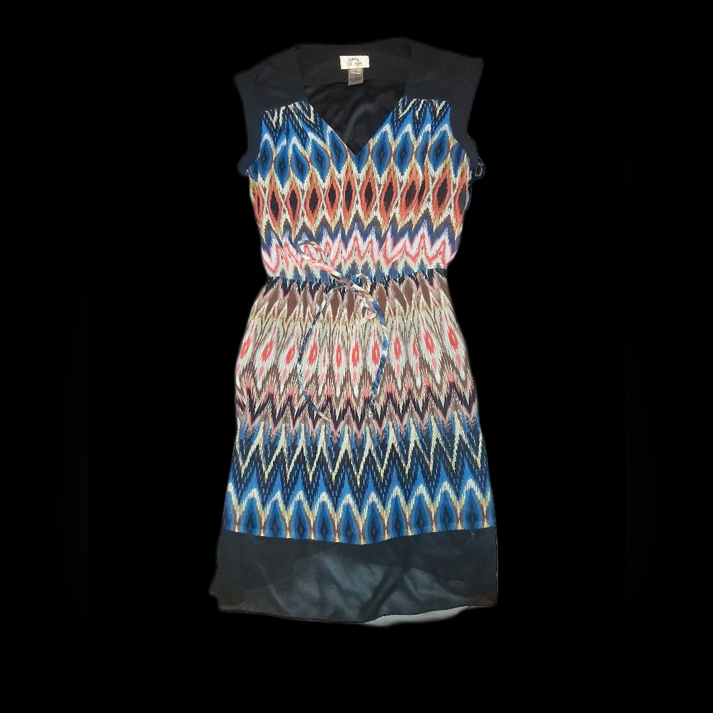 Sweet Storm Blue and Red Sleeveless Dress